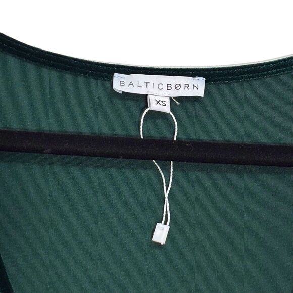 Baltic Born Maxi Wrap Velvet Dress XS Emerald Green Meghan Wedding Holiday Party - Picture 9 of 11